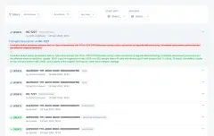Audit Trail: the audit log with filters for module, action, user and date, one nonconformance entry expanded to its before-and-after description, and further entries stamped with actor and time.